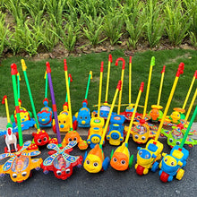 Load image into Gallery viewer, Large Hand Push Plane Tongue Out Blink Toy Plastic Animal Train Car Modeling Toddler Push Cart Parent Child Interactive Toy