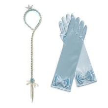 Load image into Gallery viewer, Princess Braid Gloves Set for Elsa Anna Cosplay Dress UP Cinderella Sofia Aurora Rapunzel Headband Hair Hoop with Braids Flower