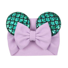 Load image into Gallery viewer, 2019 Spring / summer infant Beanie Turban Hat Baby Minnie Mouse Ears Hairband With Sequin Hair Bows Photography Props cap