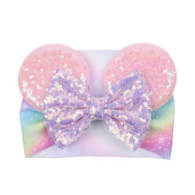 Load image into Gallery viewer, 2019 Spring / summer infant Beanie Turban Hat Baby Minnie Mouse Ears Hairband With Sequin Hair Bows Photography Props cap
