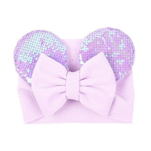 Load image into Gallery viewer, 2019 Spring / summer infant Beanie Turban Hat Baby Minnie Mouse Ears Hairband With Sequin Hair Bows Photography Props cap

