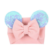 Load image into Gallery viewer, 2019 Spring / summer infant Beanie Turban Hat Baby Minnie Mouse Ears Hairband With Sequin Hair Bows Photography Props cap
