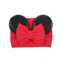 Load image into Gallery viewer, 2019 Spring / summer infant Beanie Turban Hat Baby Minnie Mouse Ears Hairband With Sequin Hair Bows Photography Props cap
